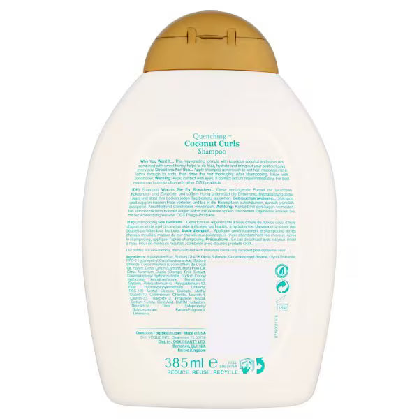 OGX Quenching Coconut Curls shampoo 385ml, imported from the UK