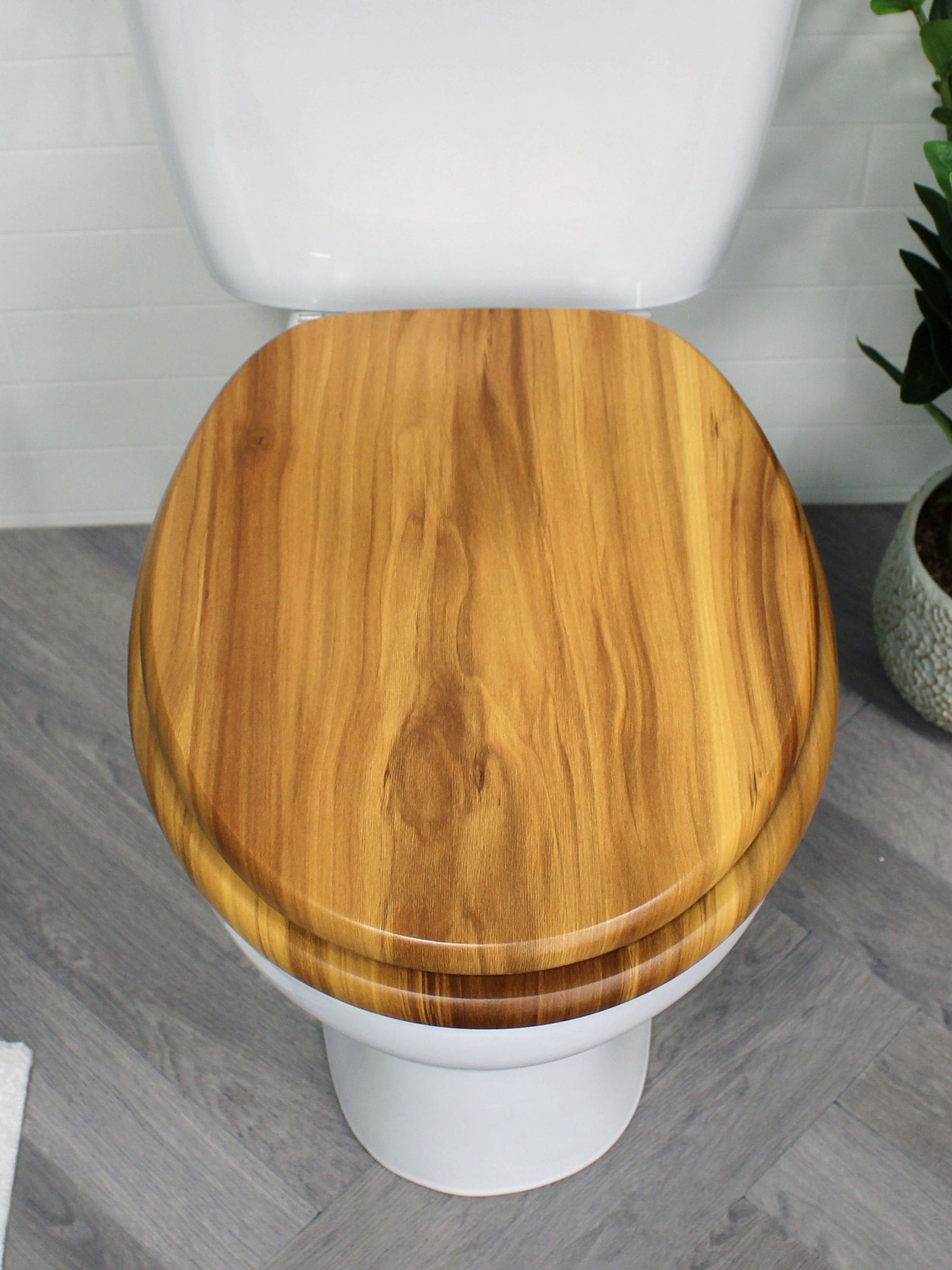 Showerdrape Brown Oxford Wooden Toilet Seat