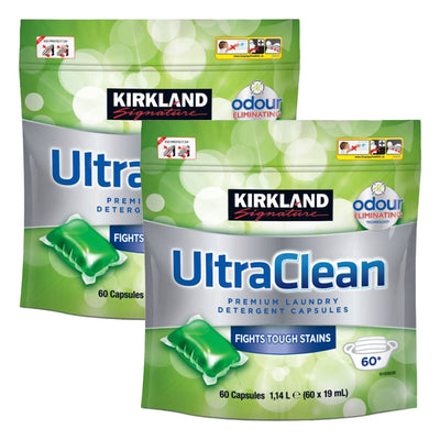 Costco UK Kirkland Signature Ultra Clean Biological Laundry Capsules 2 x 60 Pack- Buy online at McGrocer
