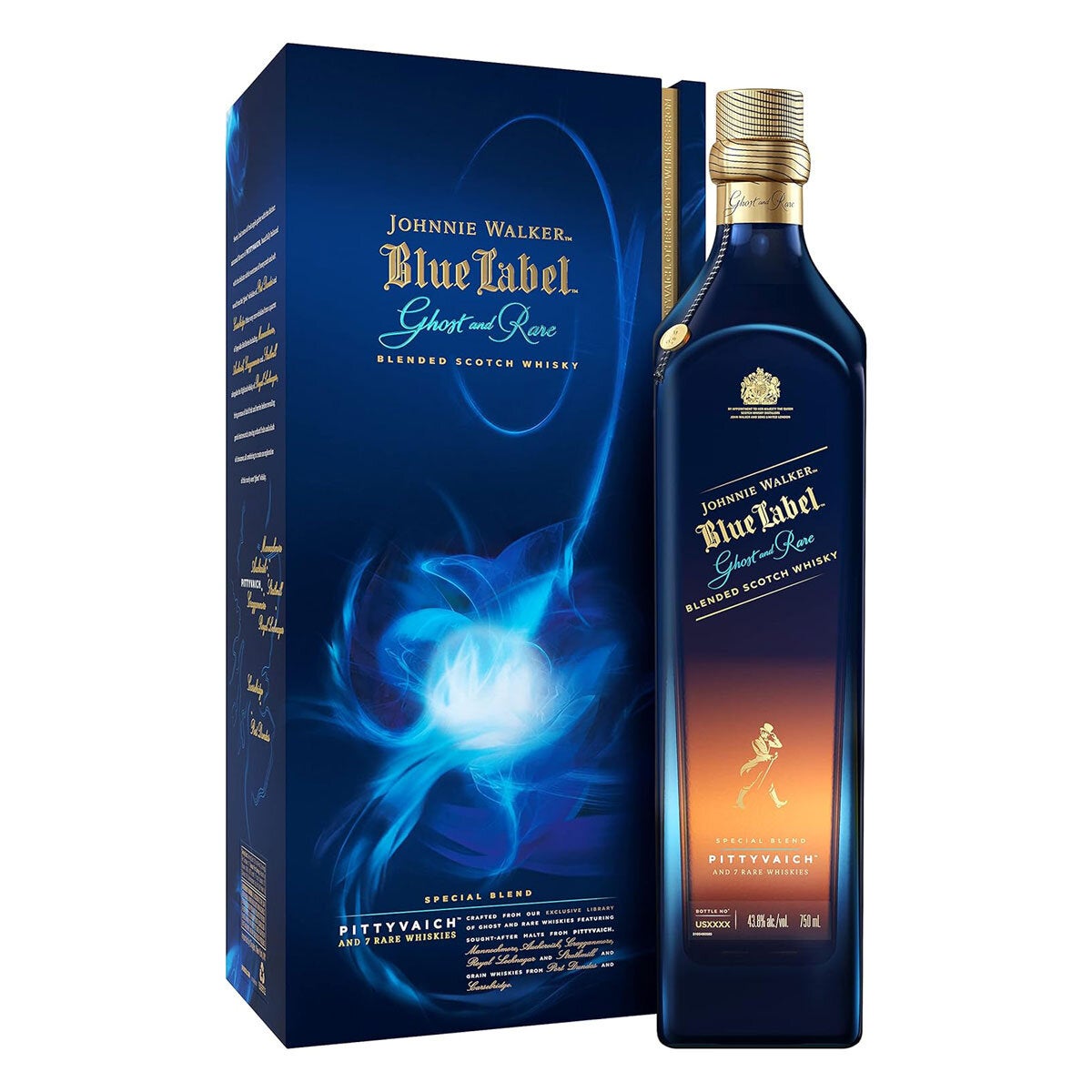 Johnnie Walker Blue Label Ghost and Rare Pittyvaich whisky 70cl, UK version