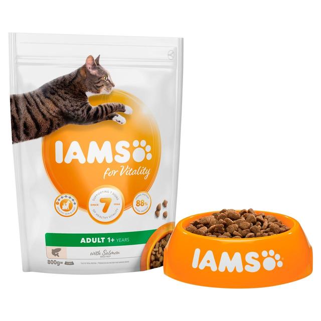 IAMS for Vitality Adult Cat Food With Salmon   800g