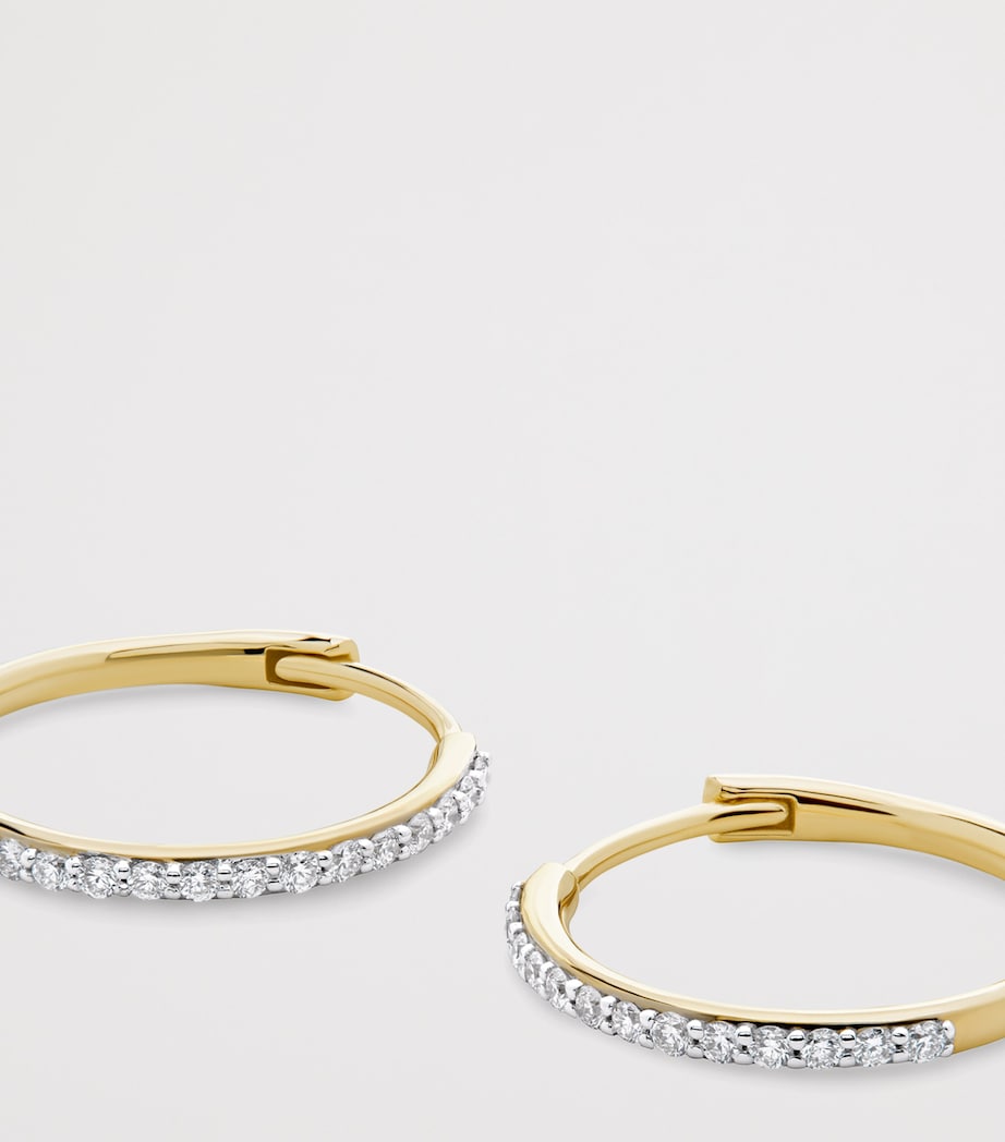 Monica Vinader 14k yellow gold diamond hoop earrings - British product