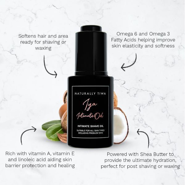 Naturally Tiwa Skincare IYA Intimate Shave Oil 30ml (British brand)