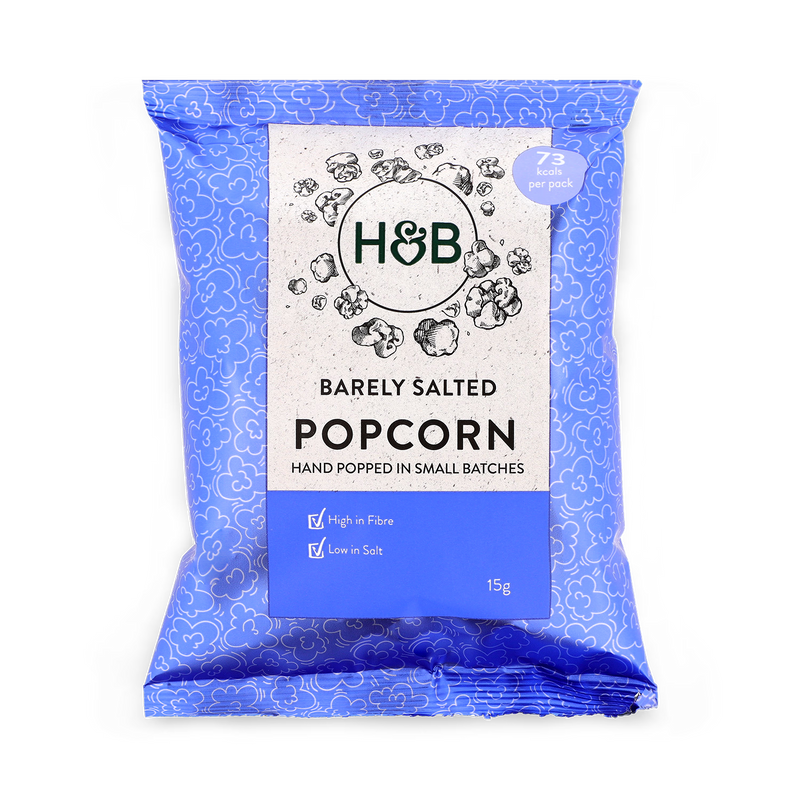 Holland & Barrett barely salted popcorn 15g, UK version