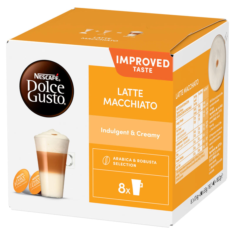 Nescafé Dolce Gusto Latte Macchiato pods 8 drinks, imported from the UK