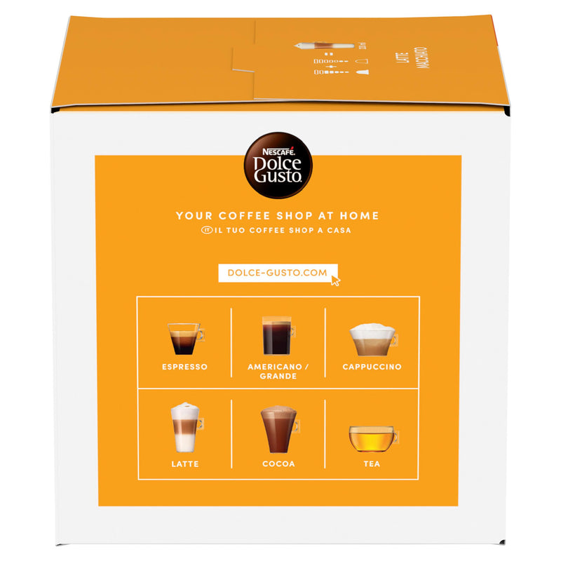 Nescafé Dolce Gusto Latte Macchiato pods 8 drinks, imported from the UK