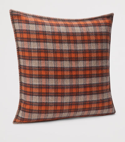 Harrods Cashmere and Wool Check Motif Cushion 51cm x 51cm- Buy online at McGrocer