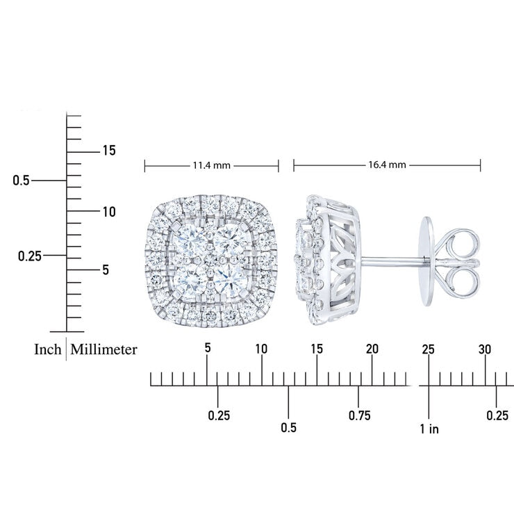 Costco Diamond Earrings 1.50ctw Round Brilliant 14ct White Gold - British product