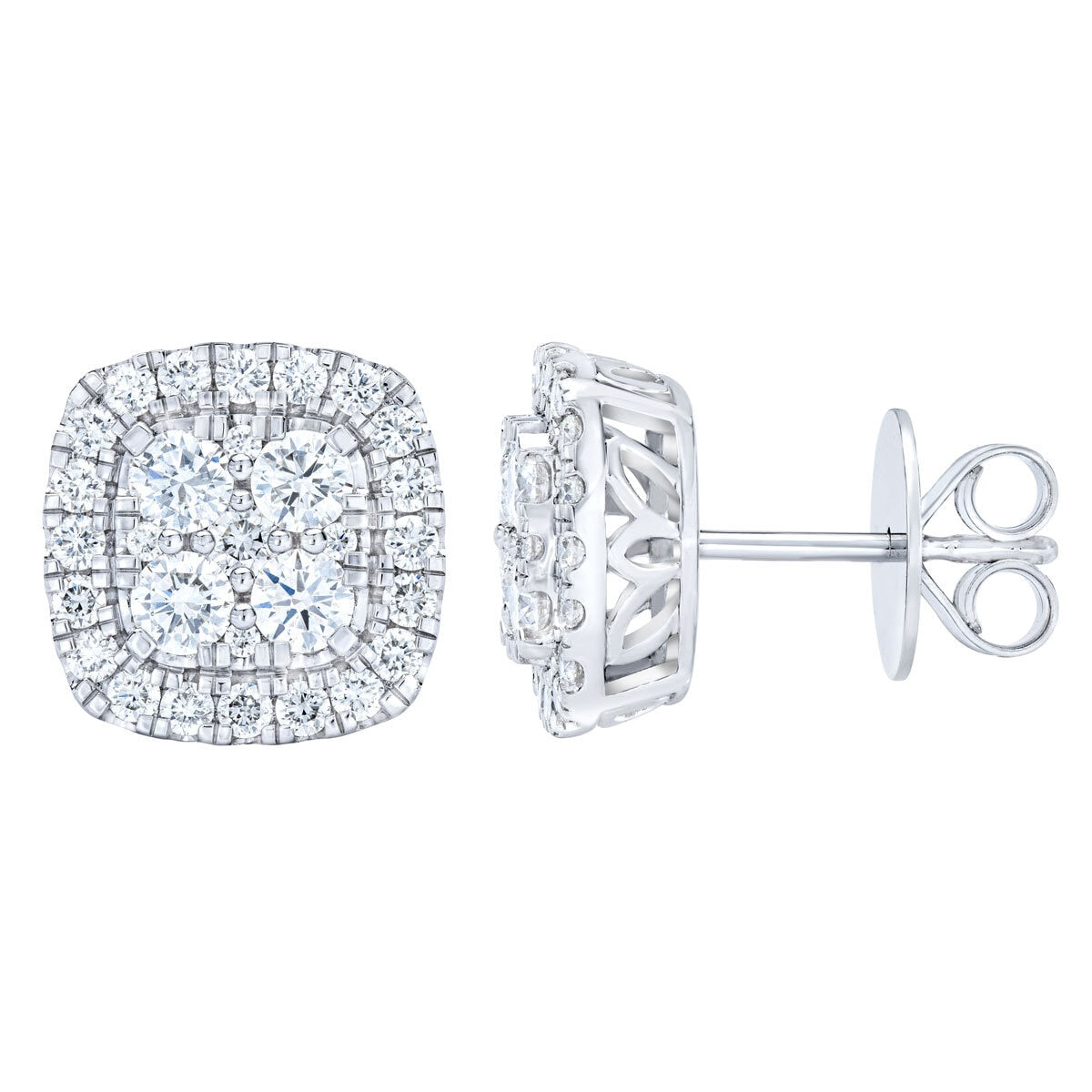 Costco Diamond Earrings 1.50ctw Round Brilliant 14ct White Gold - British product