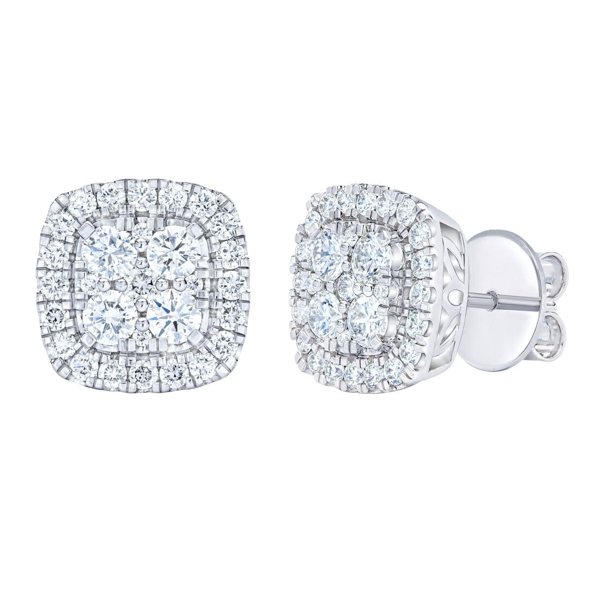 Costco Diamond Earrings 1.50ctw Round Brilliant 14ct White Gold - British product
