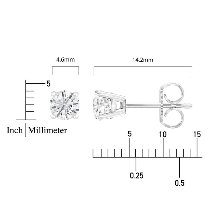 Costco 0.80ctw diamond stud earrings round brilliant cut (British brand)