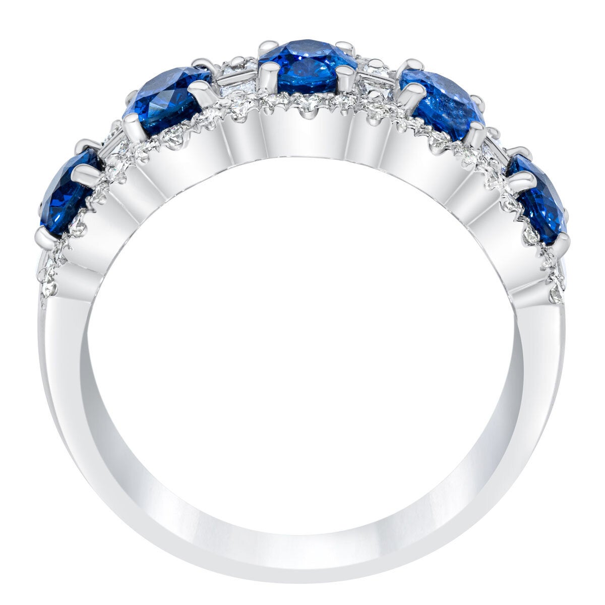 Costco oval sapphire diamond ring 14ct white gold, imported from the UK