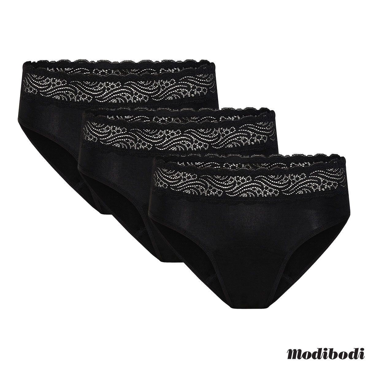 ModiBodi Sensual Period & Leak Proof Hi-Waist Bikini Brief, 3 Pack GOODS Costco UK