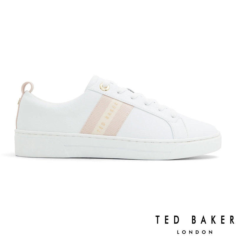 Ted Baker Ladies Riley Trainers in white and pink UK sizes 3-8 (British brand)