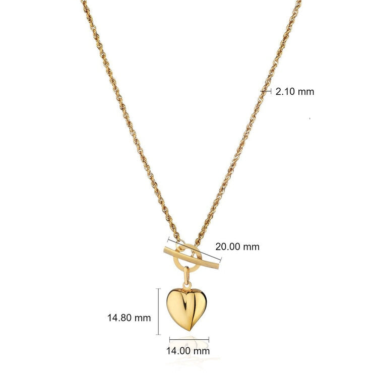 Costco 14ct yellow gold heart necklace 17 inches - British product