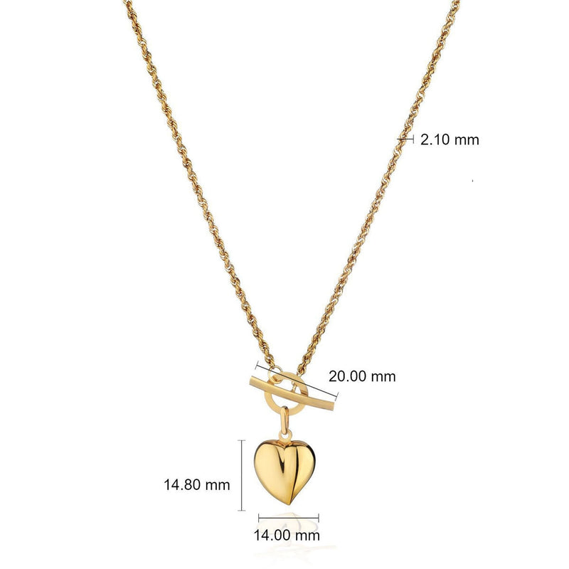 Costco 14ct yellow gold heart necklace 17 inches - British product