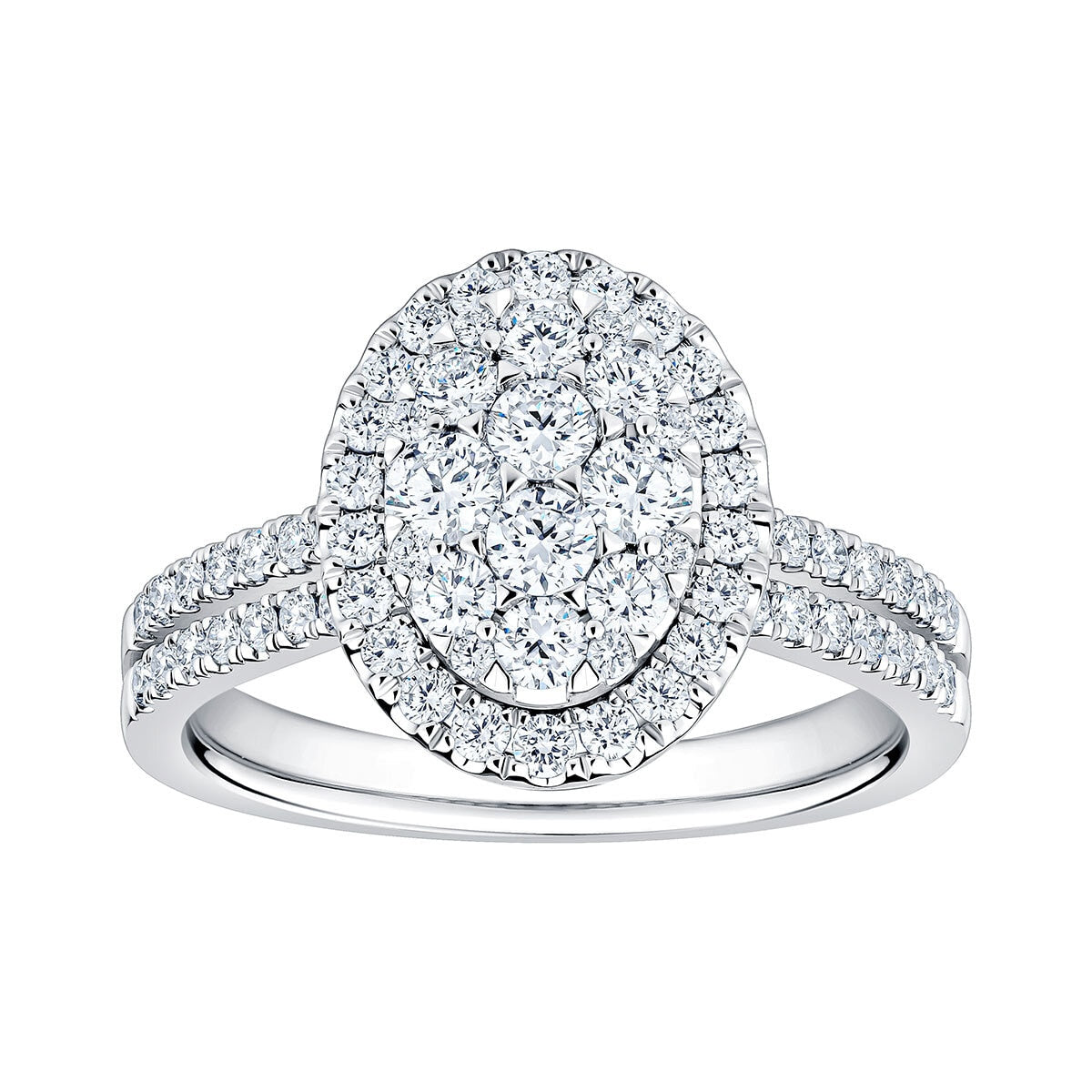 Costco 1.00ct diamond cluster ring 14ct white gold (British brand)