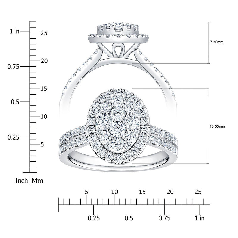 Costco 1.00ct diamond cluster ring 14ct white gold (British brand)