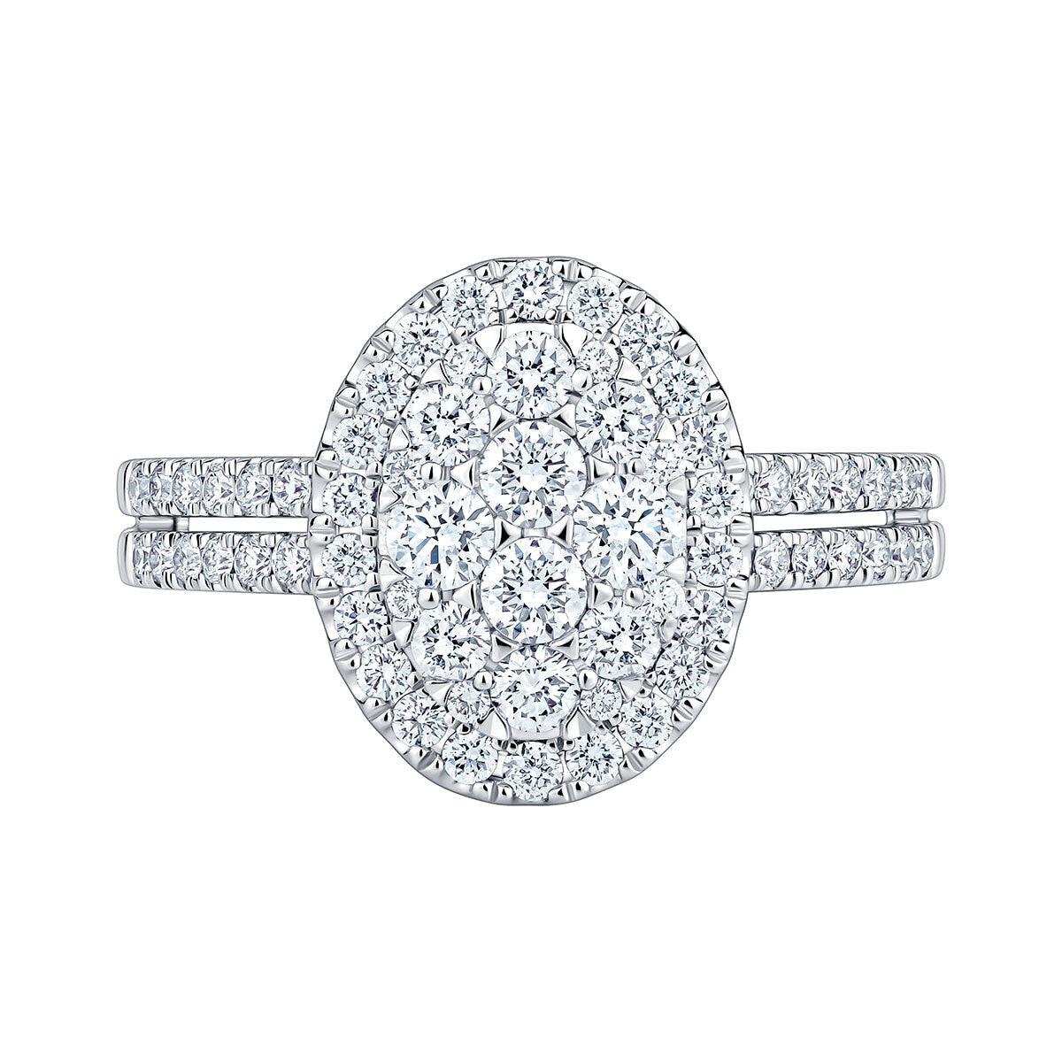 Costco 1.00ct diamond cluster ring 14ct white gold (British brand)