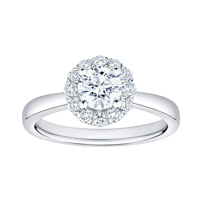 Costco UK 1.00ctw Round Brilliant Cut Diamond Halo Ring, Platinum- Buy online at McGrocer