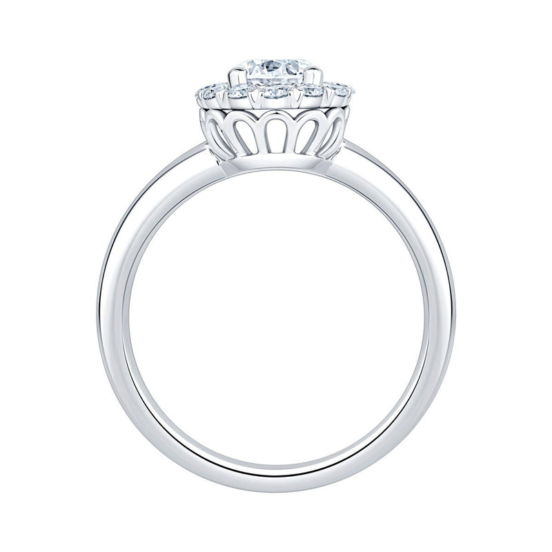 Costco diamond halo ring 1.00ctw round brilliant cut platinum size N, imported from the UK