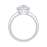 Costco diamond halo ring 1.00ctw round brilliant cut platinum size N, imported from the UK