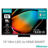 Hisense 75U8KQTUK 75 Inch Mini LED 4K UHD Smart TV GOODS Costco UK