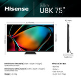 Hisense 75U8KQTUK 75 Inch Mini LED 4K UHD Smart TV GOODS Costco UK