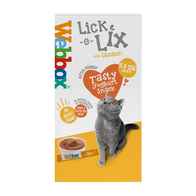 Webbox Lick-e-Lix with Chicken Yoghurty Cat Treats   5 x 15g GOODS M&S   