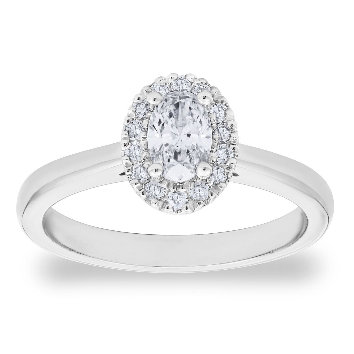 Costco 0.54ctw diamond halo ring platinum size M - British product