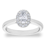Costco 0.54ctw diamond halo ring platinum size M - British product