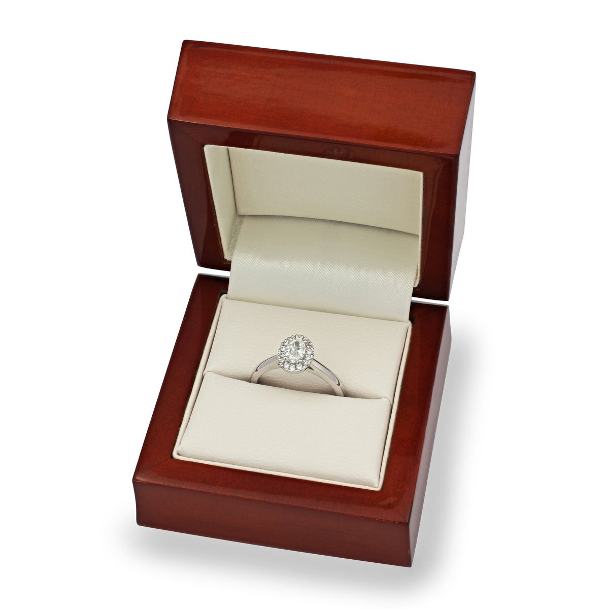 Costco platinum diamond halo ring 0.54ct size L, UK version