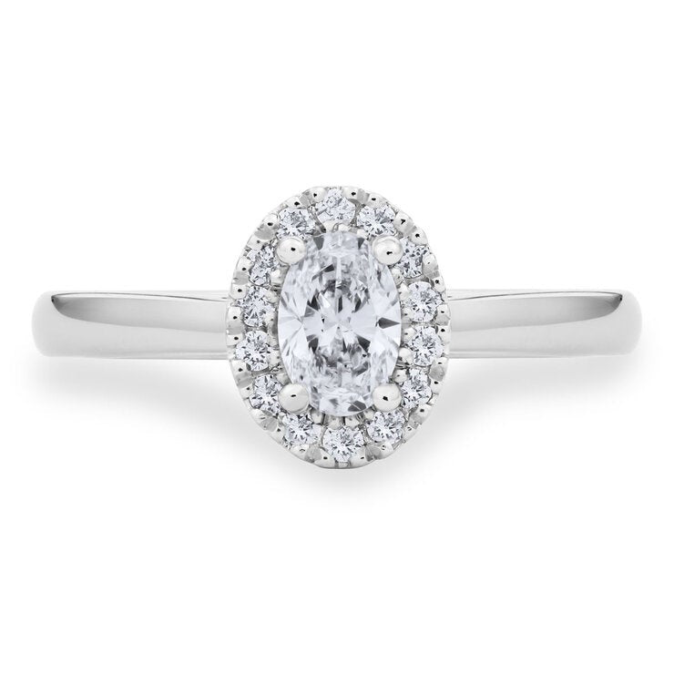 Costco platinum diamond halo ring 0.54ct size L, UK version