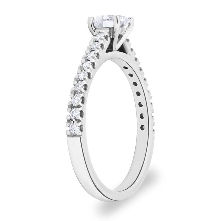 Costco diamond ring round brilliant cut platinum 0.74ctw size M, imported from the UK