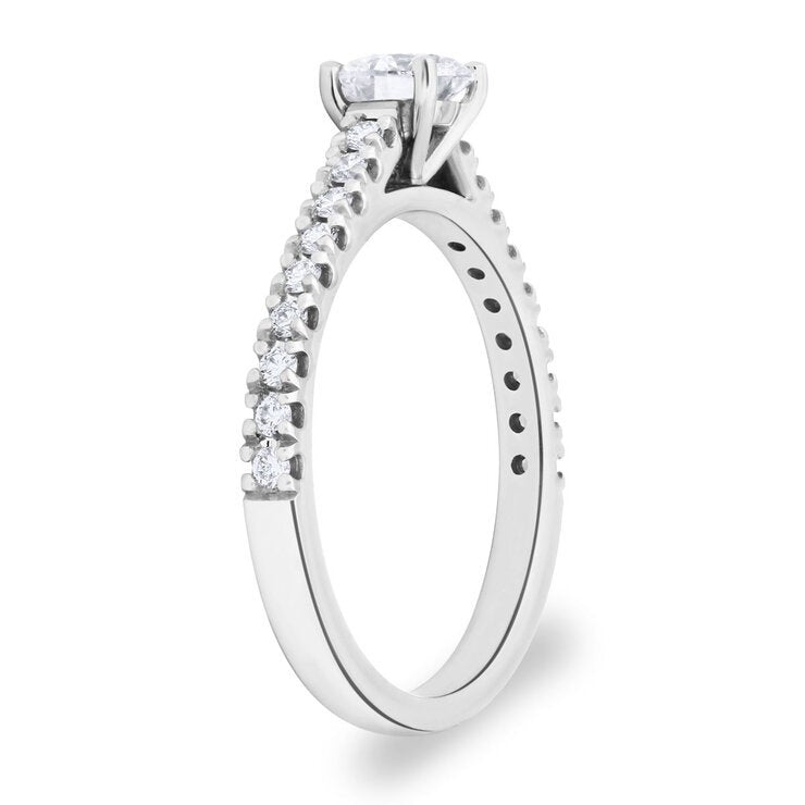 Costco round brilliant diamond ring 0.74ctw size J - British product