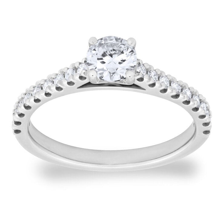 Costco diamond ring 0.74ctw round brilliant cut platinum size N - British product