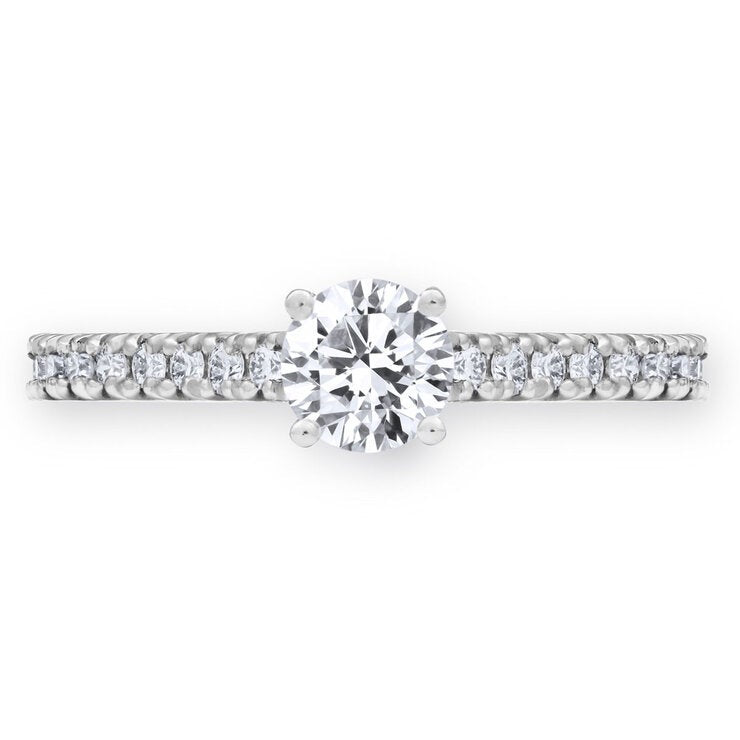 Costco diamond ring 0.74ctw round brilliant cut platinum size N - British product