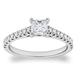 Costco 0.74ctw princess cut diamond ring platinum size N, UK version