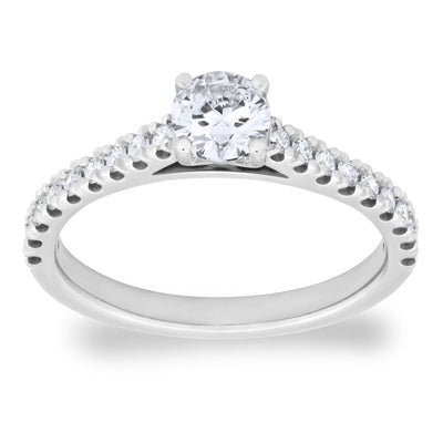 Costco UK 0.74ctw Round Brilliant Cut Diamond Ring - Platinum - Size J- Buy online at McGrocer