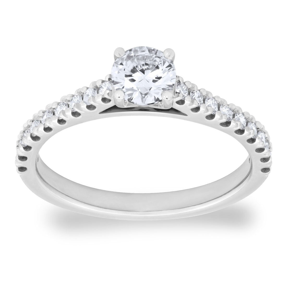 Costco diamond ring 0.74ctw round brilliant cut platinum size N - British product