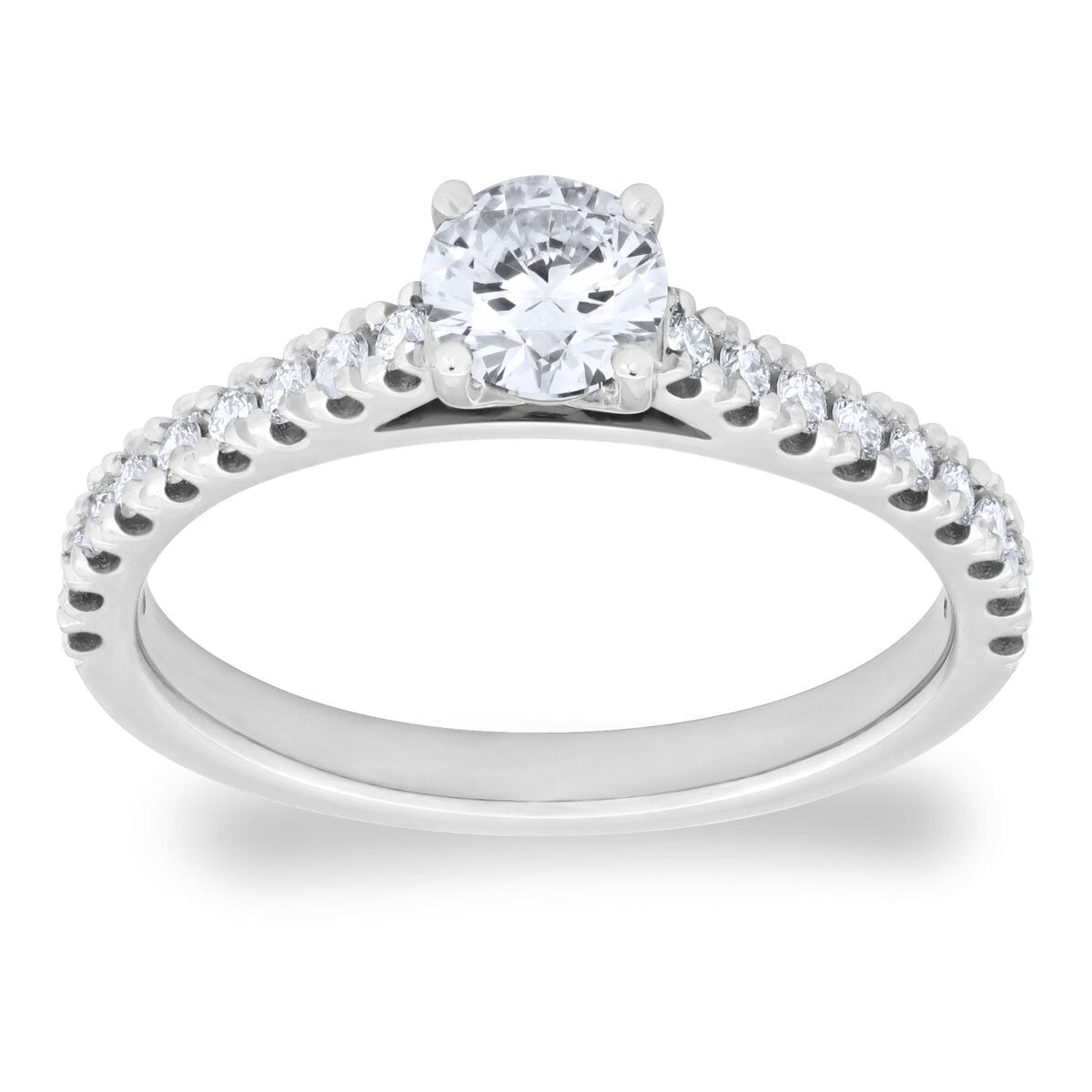 Costco diamond ring round brilliant cut 0.74ctw platinum size K, UK version