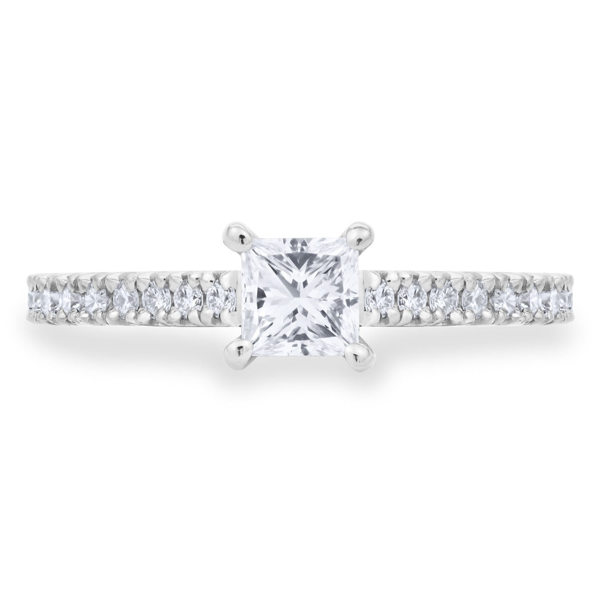 Costco platinum diamond ring 0.74ctw princess cut size M, imported from the UK