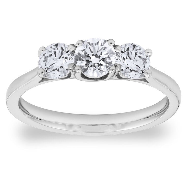 Round brilliant diamond ring 1ct size N, UK version