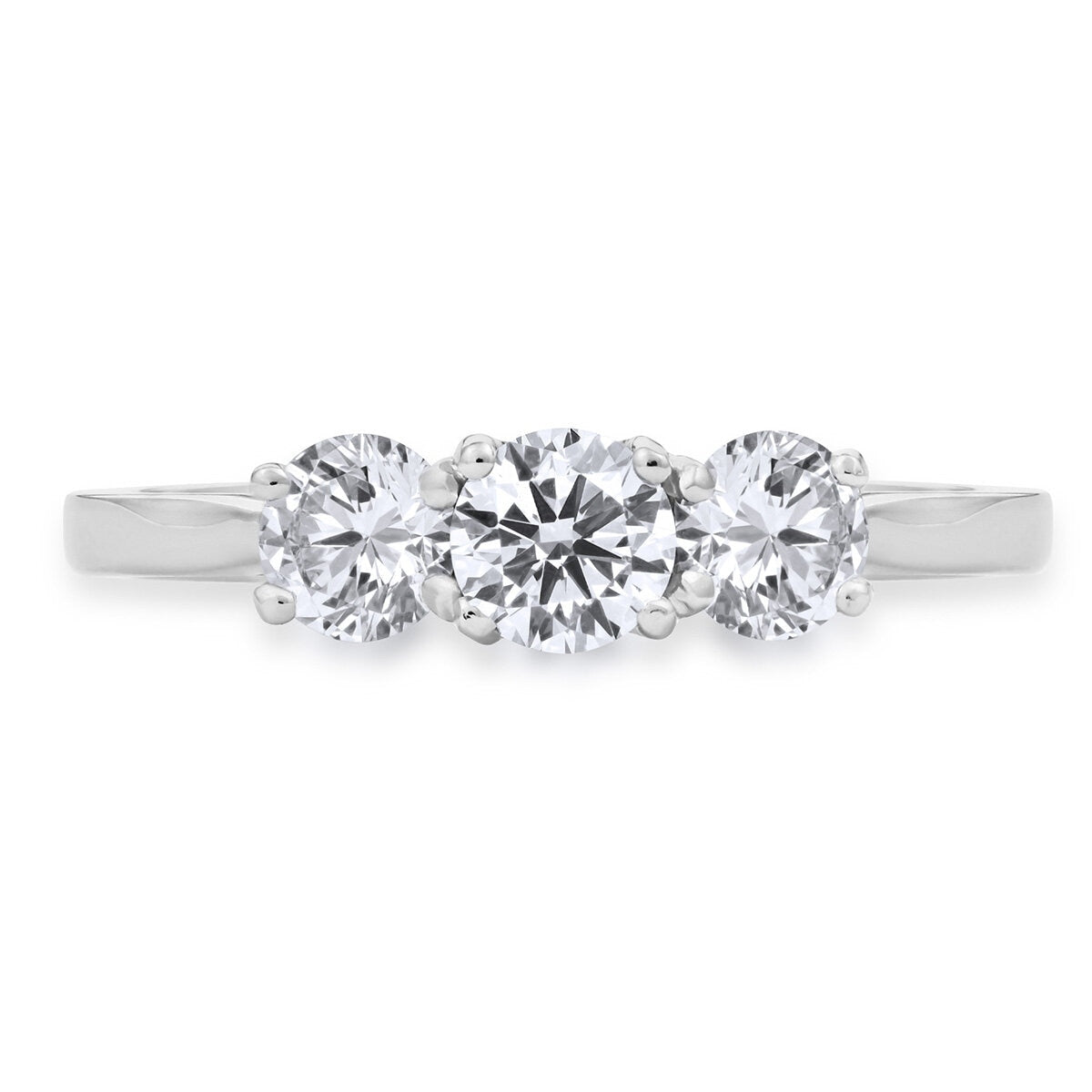 Costco 1ct round brilliant diamond ring three stone white gold (British brand)