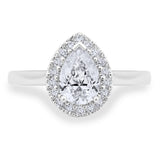 Costco 0.90ctw diamond halo ring platinum size K (British brand)