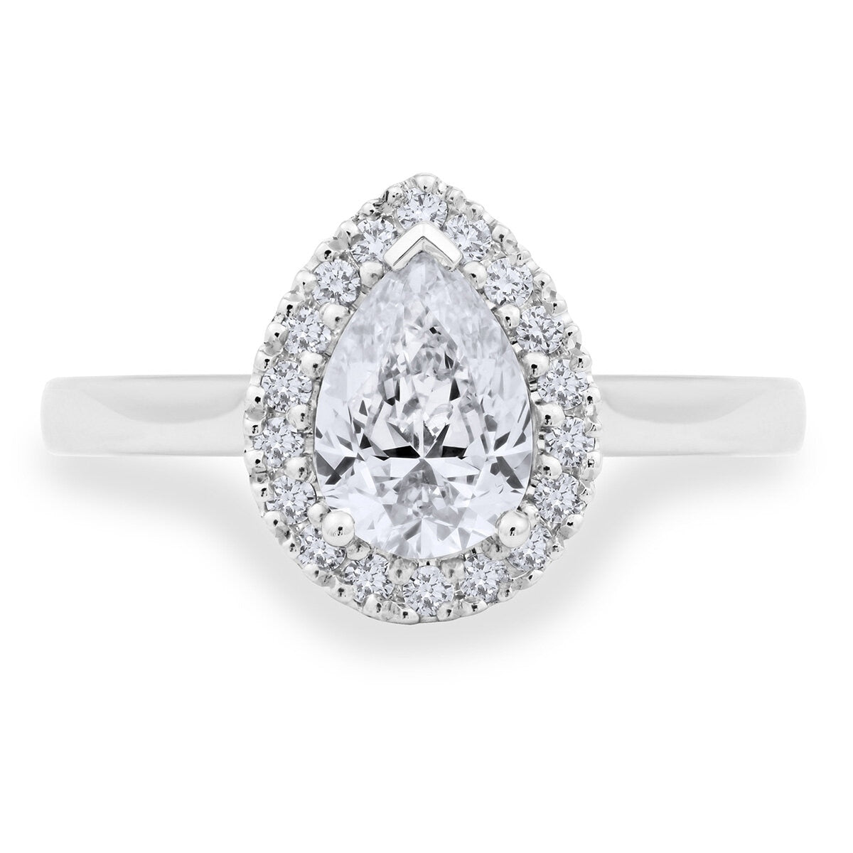 Costco pear and round brilliant diamond ring, imported from the UK