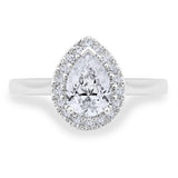 Costco diamond ring with pear and round brilliant cut halo 0.90ctw - British product
