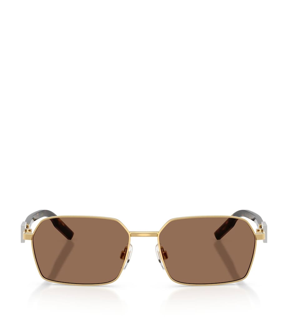 Dolce&Gabbana rectangular wire-frame sunglasses metal frame, imported from the UK