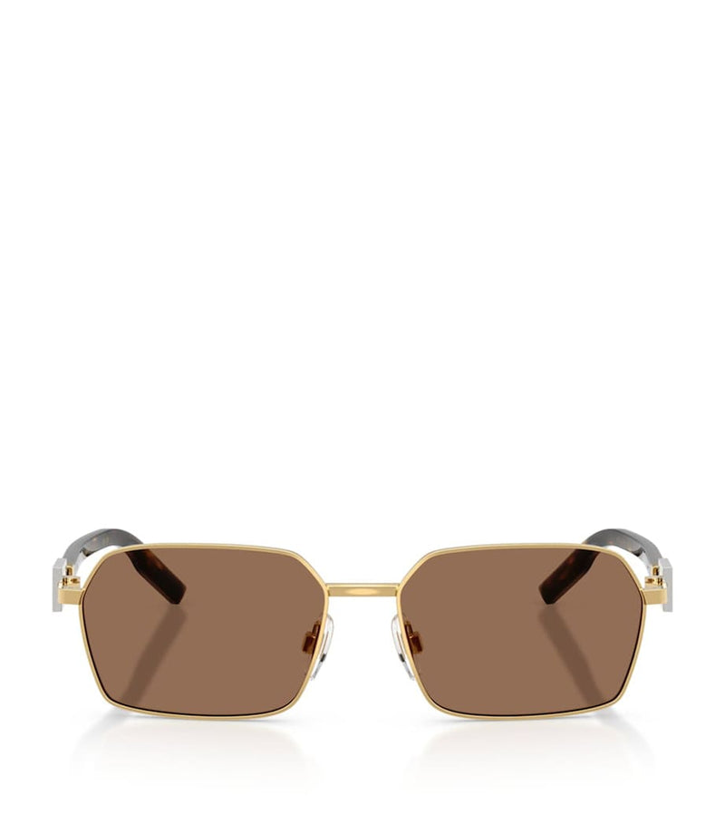 Dolce&Gabbana rectangular wire-frame sunglasses metal frame, imported from the UK