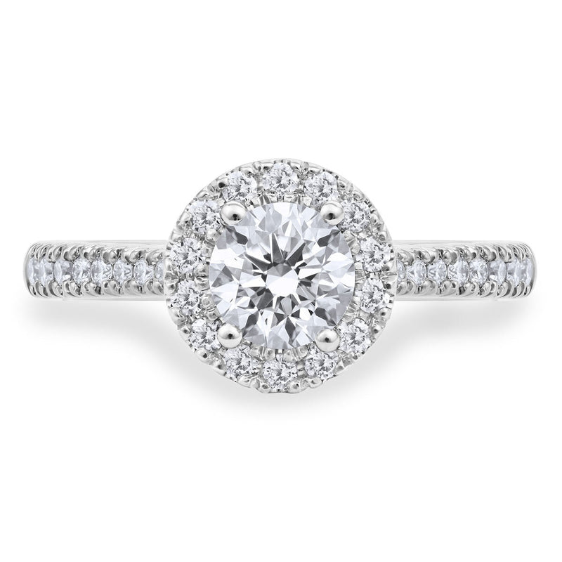 Costco 0.97ctw round brilliant diamond halo ring size N, UK version